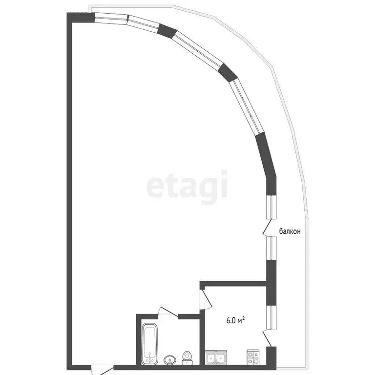 Квартира-студия: Сириус, Перелётная улица, 24 (58 м) - Фото 0
