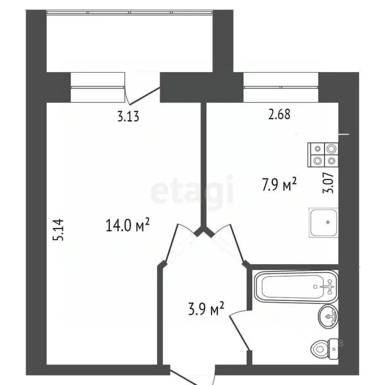 1-к кв. Коми, Сыктывкар Сысольское ш., 17/1 (29.2 м) - Фото 1