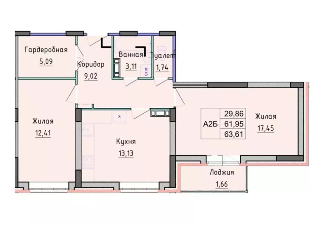 2-комнатная квартира: Ярославль, Дядьковская улица, 25А (63.61 м) - Фото 1