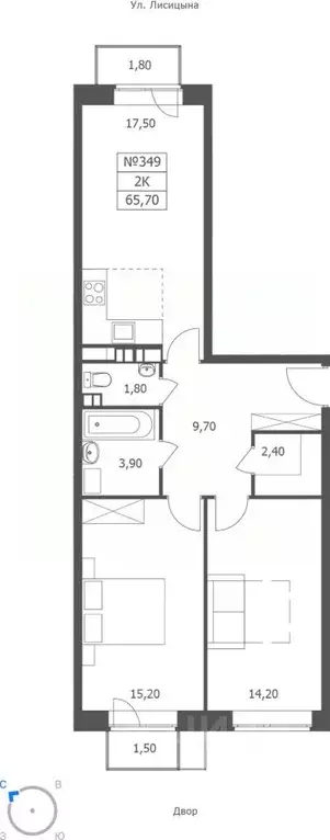 2-к кв. Ярославская область, Ярославль ул. Большая Октябрьская, 85 ... - Фото 1