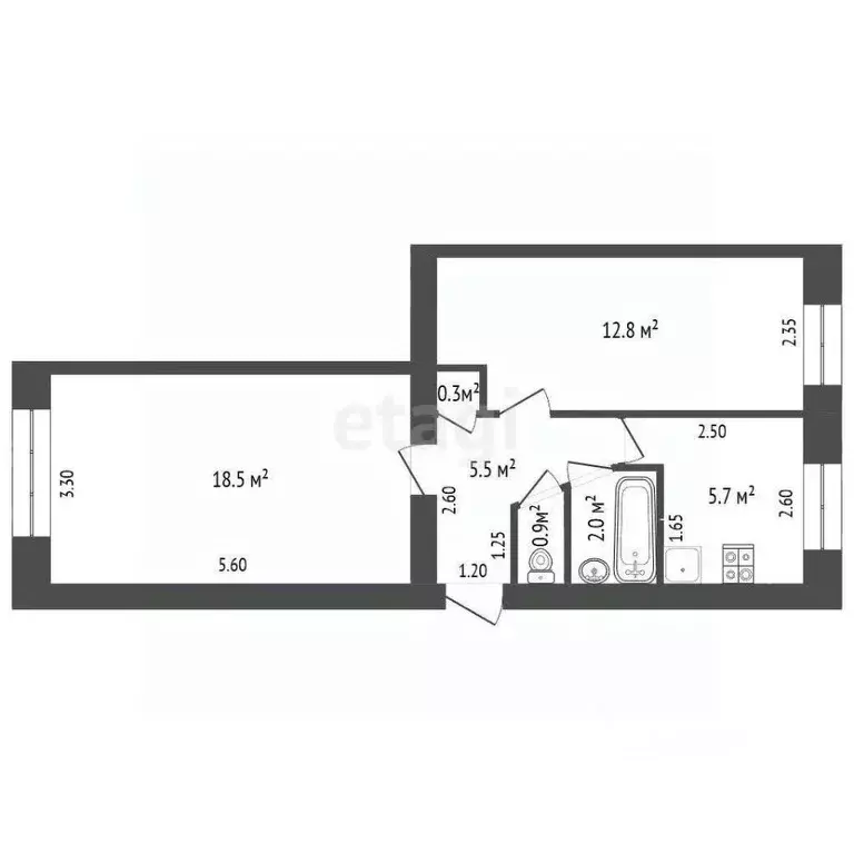 2-к кв. Архангельская область, Котлас ул. Невского, 13 (45.7 м) - Фото 2