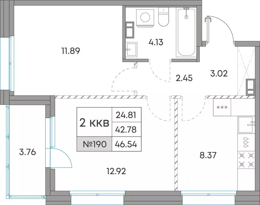 2-к кв. Карелия, Петрозаводск Александровский Завод тер.,  (46.54 м) - Фото 1