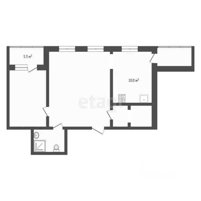 2-к кв. Ямало-Ненецкий АО, Новый Уренгой просп. Губкина, 19 (59.2 м) - Фото 2