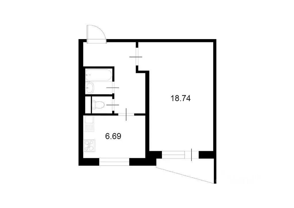 1-к кв. Москва Троицкая ул., 10С1 (40.0 м) - Фото 1