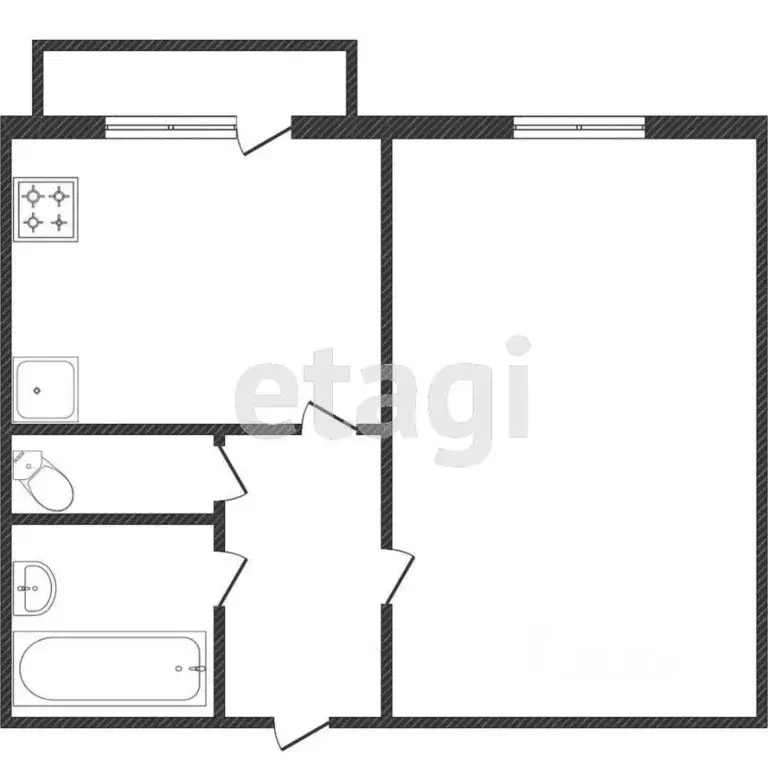 1-к кв. Амурская область, Благовещенск Институтская ул., 5 (36.0 м) - Фото 1