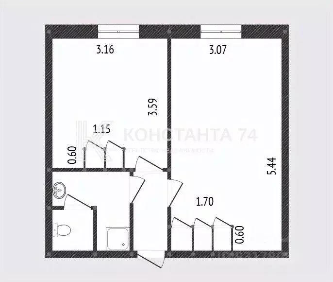 Комната Челябинская область, Миасс ул. Вернадского, 5 (30.0 м) - Фото 2
