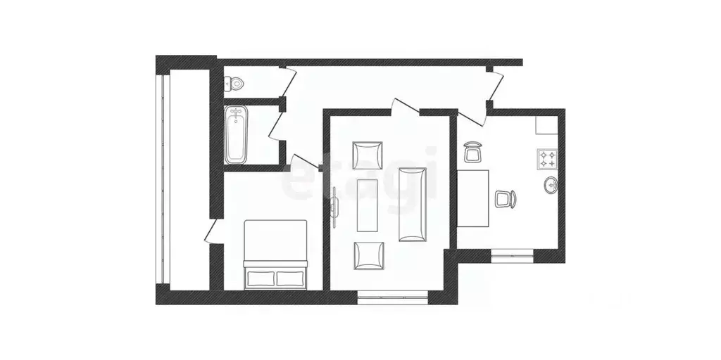 2-к кв. Смоленская область, Смоленск ул. Попова, 80 (52.2 м) - Фото 1