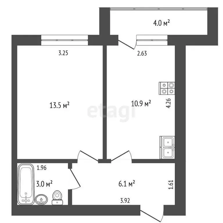 Квартира-студия: Абакан, Серебристая улица, 29 (32.7 м) - Фото 0