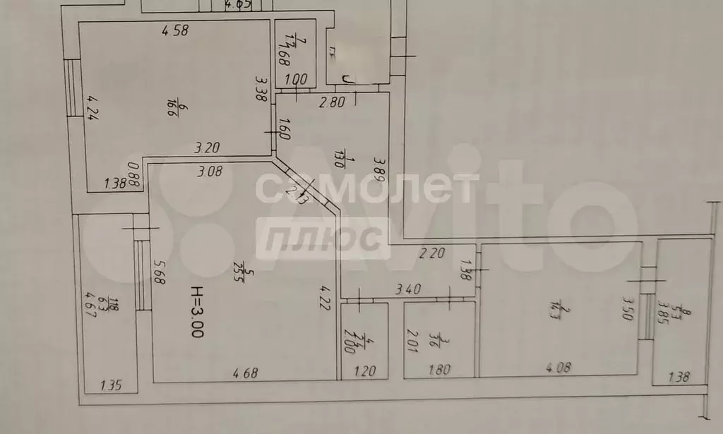 2-к. квартира, 77,1 м, 2/7 эт. - Фото 0