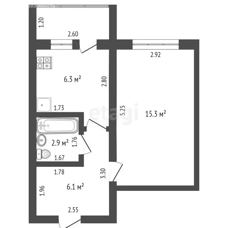 1-комнатная квартира: Прохладный, улица Добровольского, 41 (30.6 м) - Фото 0