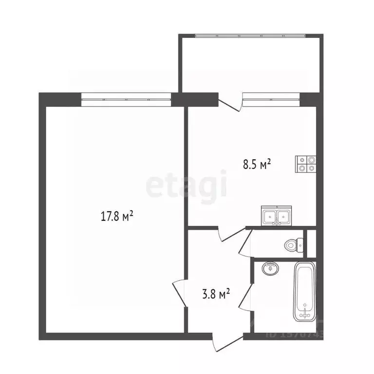 1-к кв. Санкт-Петербург ул. Жени Егоровой, 4К3 (32.8 м) - Фото 1