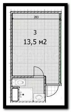 Доля в квартира-студии, 13 м, 1/12 эт. - Фото 0