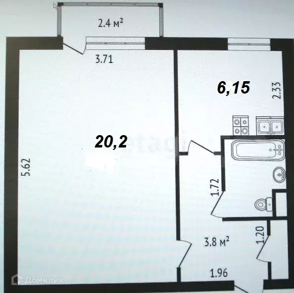 Продаётся 1-к квартира, 33.4 м - Фото 1