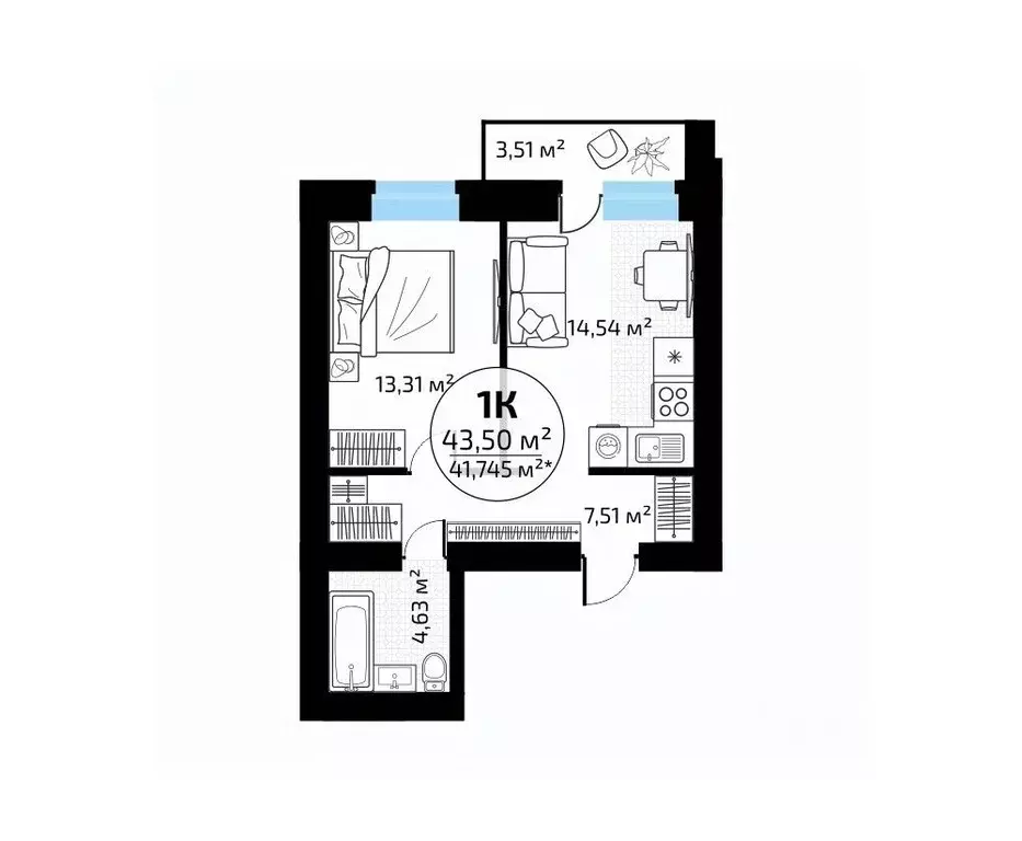 1-к кв. Самарская область, Самара пос. Мехзавод, Новая Самара мкр,  ... - Фото 1