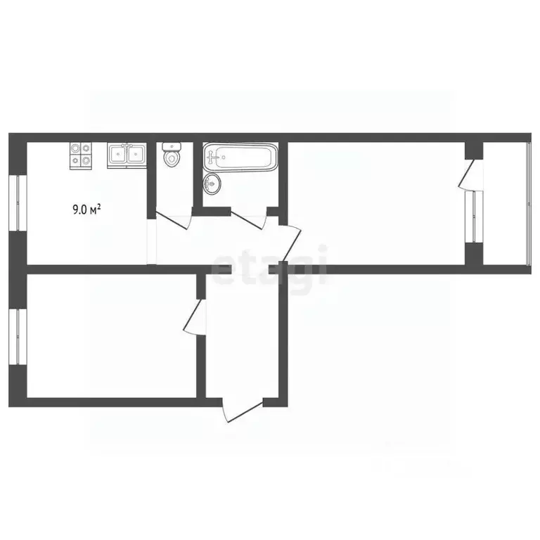 2-к кв. Ямало-Ненецкий АО, Муравленко ул. Ленина, 75 (51.1 м) - Фото 1