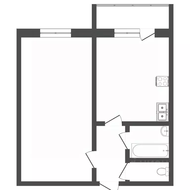 1-к кв. Ханты-Мансийский АО, Сургут Быстринская ул., 10 (39.6 м) - Фото 1