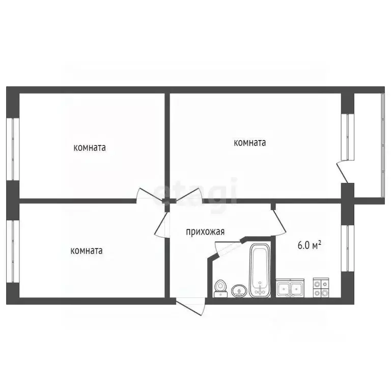 3-к кв. Саратовская область, Балашов Балашов-3 мкр, 21 (63.9 м) - Фото 2