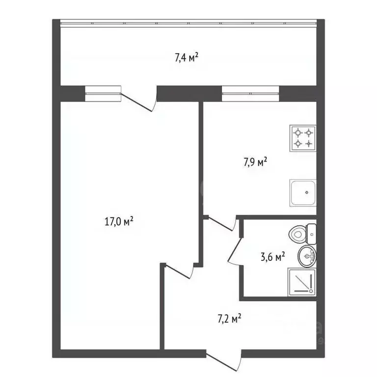 1-к кв. Башкортостан, Уфа ул. Степана Кувыкина, 29 (35.8 м) - Фото 1