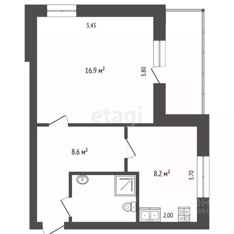 1-к кв. Омская область, Омск Старый Кировск мкр, пос. 111-я ... - Фото 2