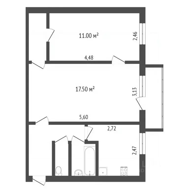 2-к кв. Бурятия, Улан-Удэ Восточный мкр, ул. Чкалова, 14 (44.4 м) - Фото 1