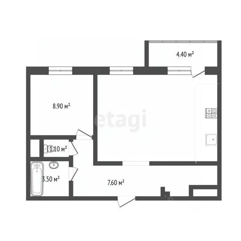 2-к кв. Тюменская область, Тюмень ул. Парада Победы, 9 (49.1 м) - Фото 1