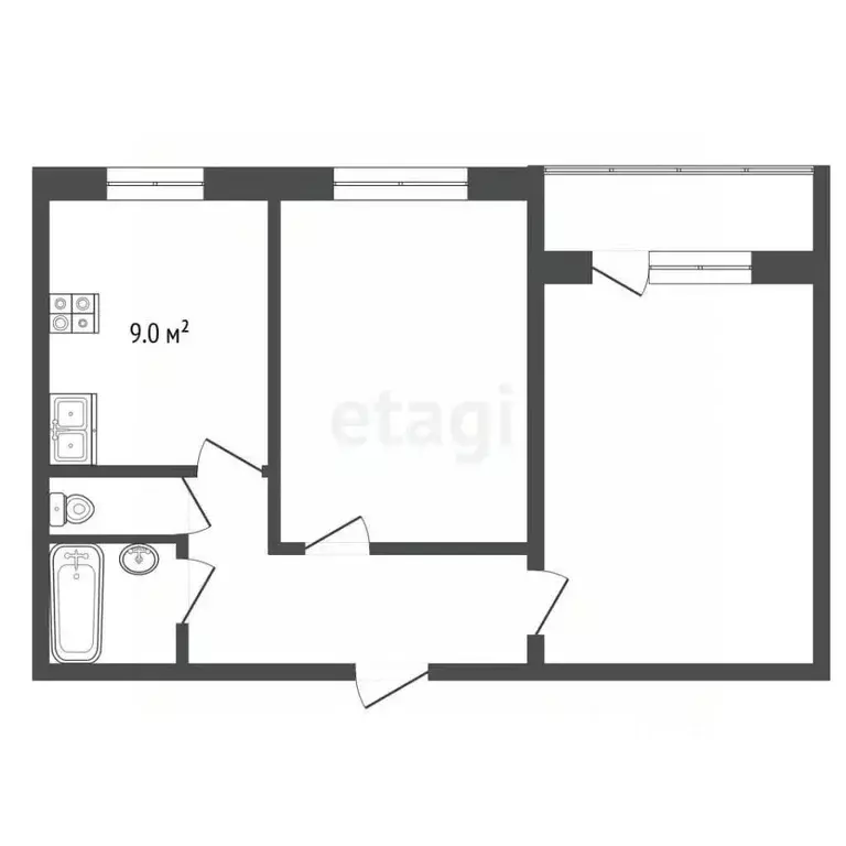 2-к кв. Московская область, Воскресенск Рабочая ул., 127 (51.1 м) - Фото 2