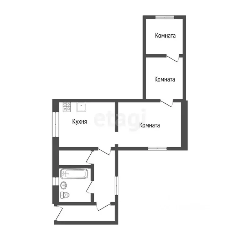 3-к кв. Костромская область, Кострома Центральная ул., 3 (60.0 м) - Фото 1