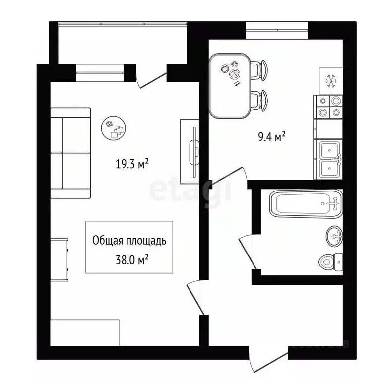 1-к кв. Новосибирская область, Бердск ул. Карла Маркса, 22 (38.0 м) - Фото 2