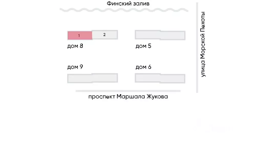Студия Санкт-Петербург Морская миля жилой комплекс (21.74 м) - Фото 1