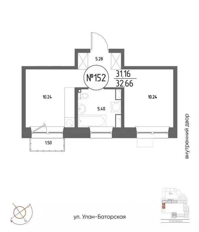 1-к кв. Иркутская область, Иркутск Макс жилой комплекс (32.66 м) - Фото 1
