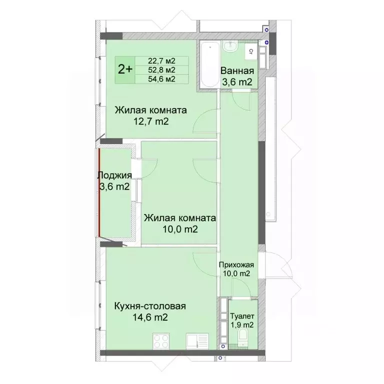 2-к кв. Нижегородская область, Нижний Новгород Кузнечиха Город жилой ... - Фото 1