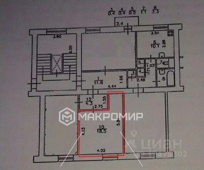 Комната Санкт-Петербург просп. Стачек, 77 (18.5 м) - Фото 2
