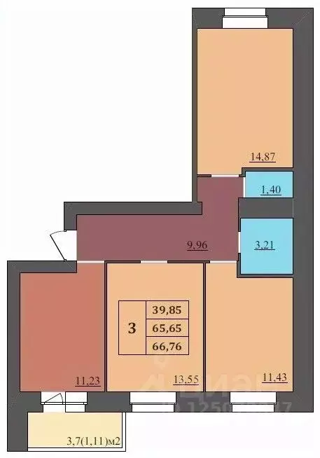3-к кв. Ярославская область, Ярославль Северный жилрайон, 15-й мкр,  ... - Фото 0