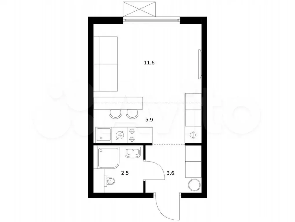 Квартира-студия, 23,6 м, 13/25 эт. - Фото 0