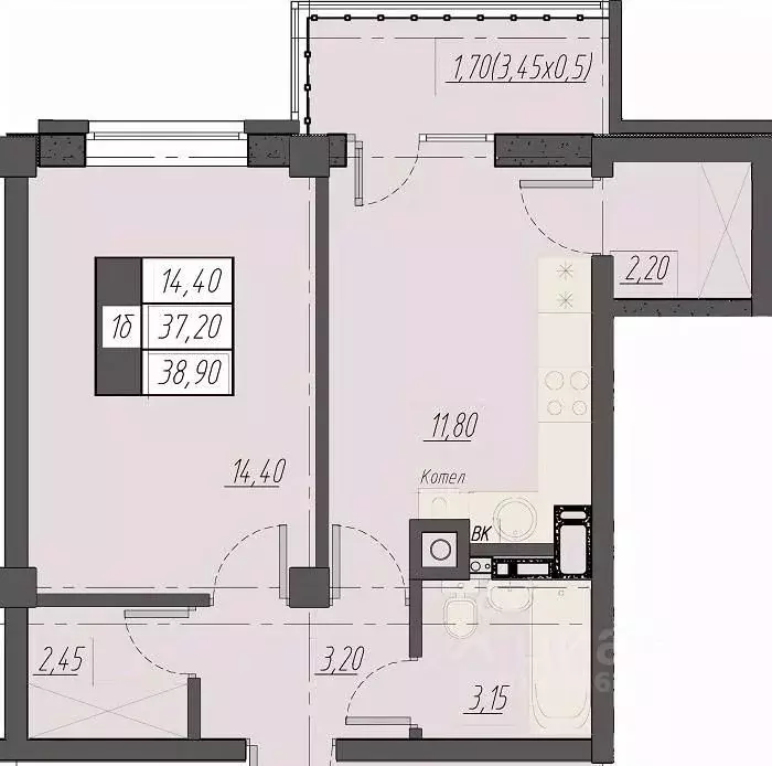 1-к кв. Ставропольский край, Пятигорск Новопятигорск мкр, Курортный ... - Фото 1