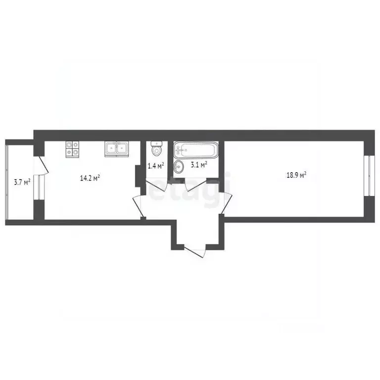 1-к кв. Мордовия, Саранск ул. Косарева, 115 (43.1 м) - Фото 1