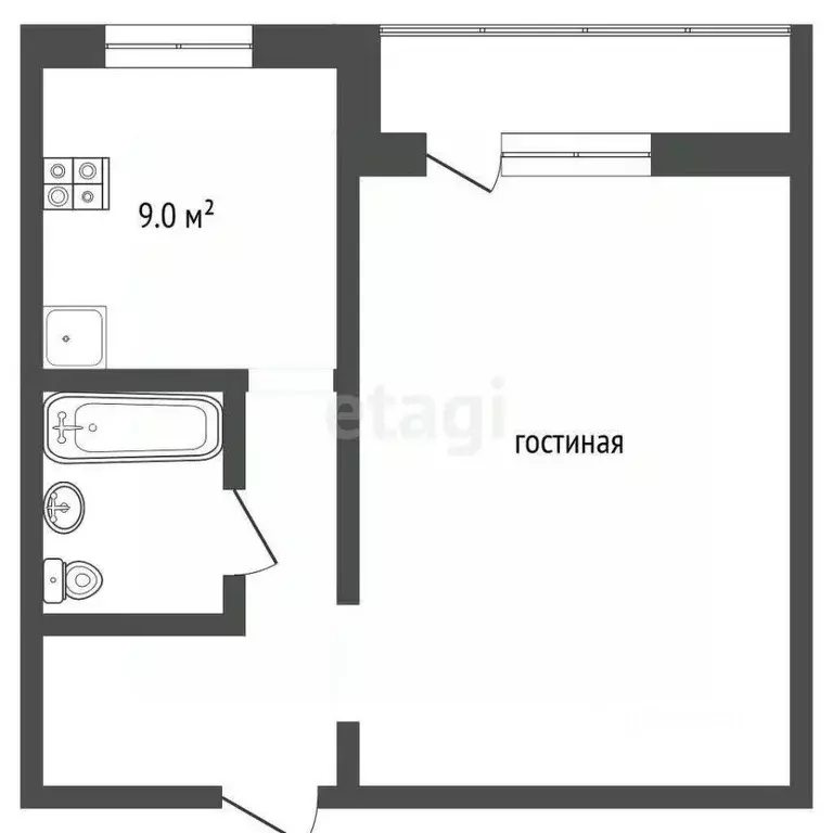 1-к кв. Краснодарский край, Темрюк ул. Ленина, 73 (29.7 м) - Фото 1