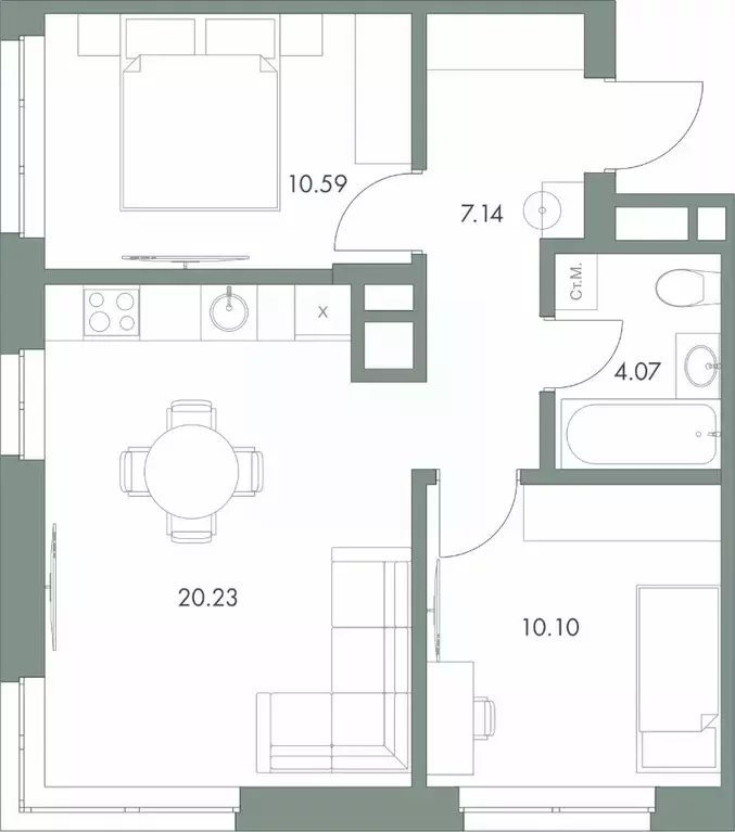 2-к кв. Ханты-Мансийский АО, Сургут ул. Крылова (52.13 м) - Фото 0