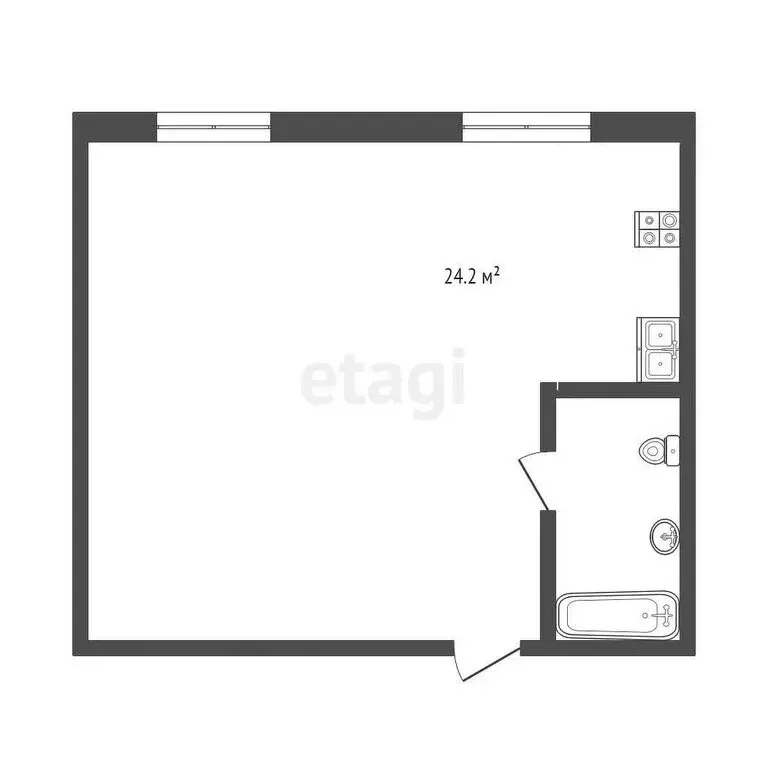 Квартира-студия: Стрехнино, улица 70 лет Октября, 14 (24.2 м) - Фото 1