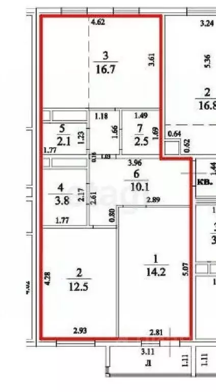 2-к кв. Ульяновская область, Ульяновск просп. Созидателей, 114/2к1 ... - Фото 1