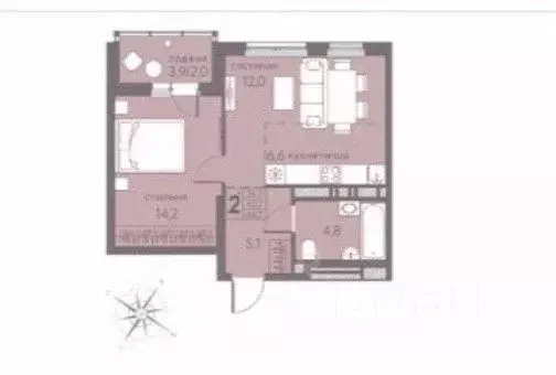 2-к кв. Пермский край, Пермь ул. Серебристая, 5 (44.0 м) - Фото 2