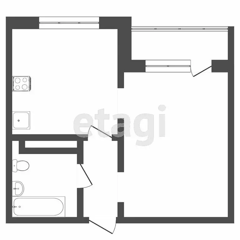 1-комнатная квартира: Тюмень, улица Константина Посьета, 7 (39.4 м) - Фото 0