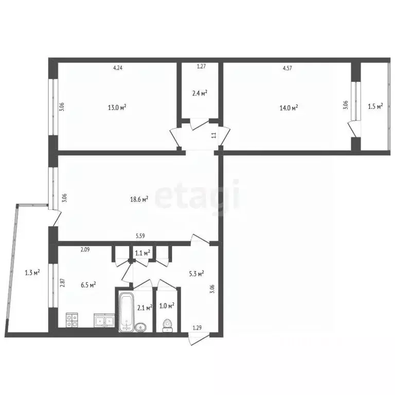 3-к кв. Мордовия, Саранск ул. Володарского, 58 (64.0 м) - Фото 2
