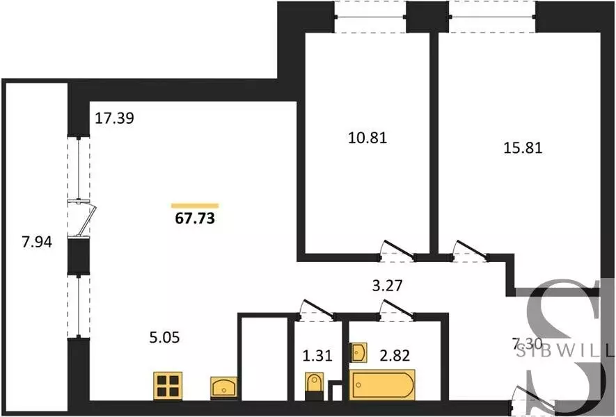 2-комнатная квартира: Новосибирск, Междуреченская улица, 5/2 (63.76 м) - Фото 0