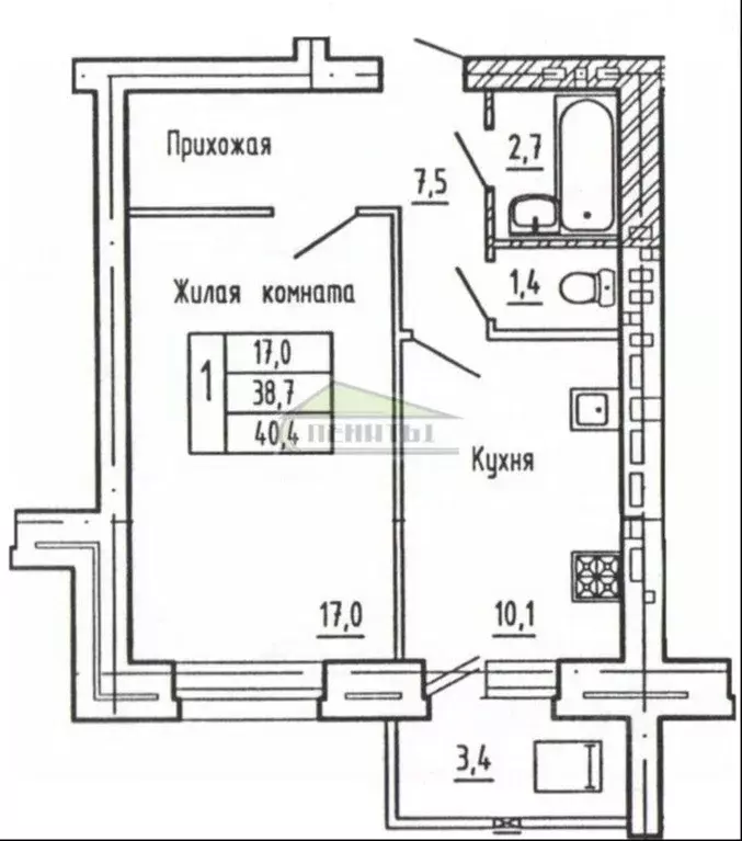 1-к кв. Орловская область, Орел ул. Родзевича-Белевича, 5 (40.4 м) - Фото 1