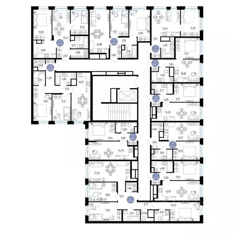 3-к кв. Рязанская область, Рязань 9-10-й кв-л,  (69.97 м) - Фото 1