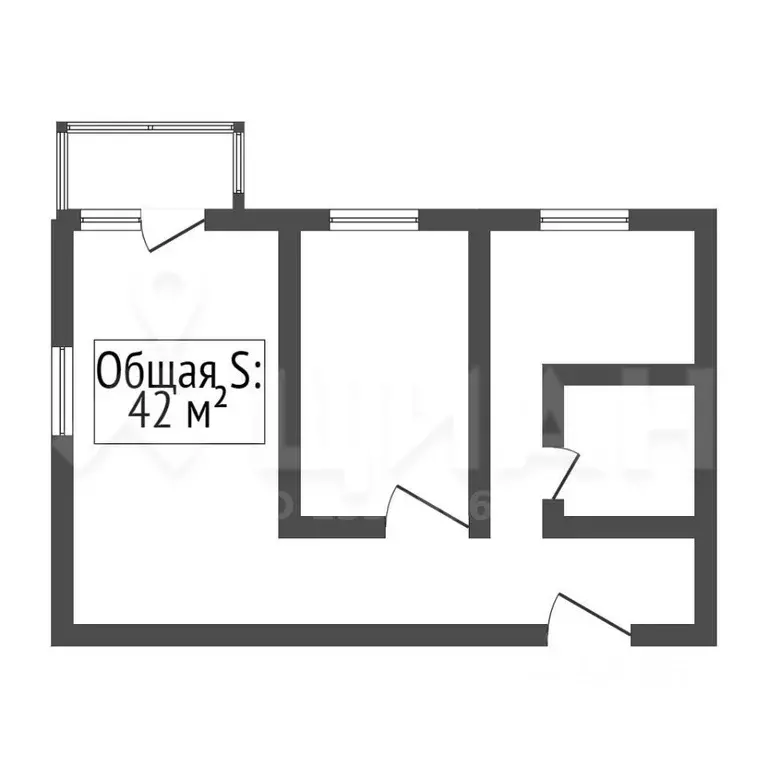 2-к кв. Кемеровская область, Новокузнецк ул. Климасенко, 18/1 (43.4 м) - Фото 1