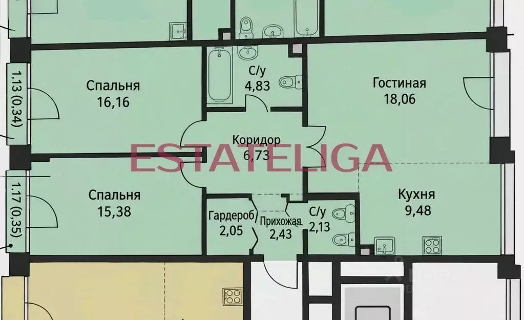 2-к кв. Москва ул. Академика Челомея, 1А (79.0 м) - Фото 2