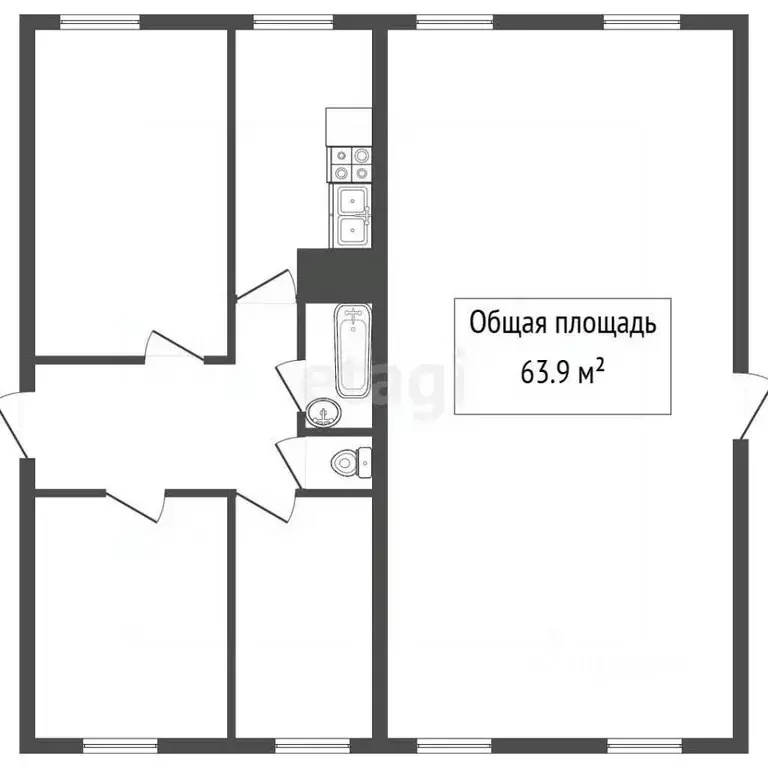 Дом в Кемеровская область, Топки ул. Чехова (64 м) - Фото 2
