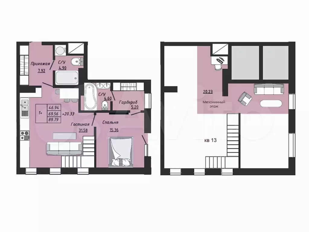 2-к. квартира, 90 м, 4/4 эт. - Фото 0